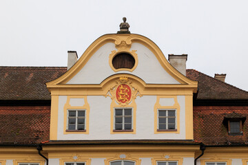 Baroque gable with lion crest and decorative stucco, Germany, Eichstätt, 7 November 2025