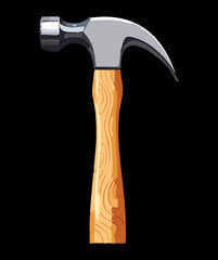 Heavy Duty Claw Hammer with Solid Steel Head and Traditional Wooden Handle Essential for Framing and Demolition