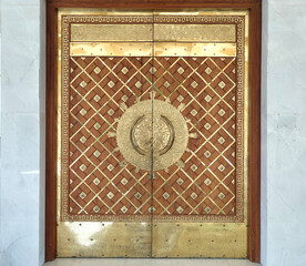 main entrance of Mosque made of beautiful carving.