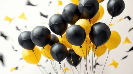 Celebrate with stylish black and gold balloons