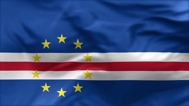 Cape Verde flag is waving in the wind. High-quality flags are perfect. They are perfect for various creative projects.