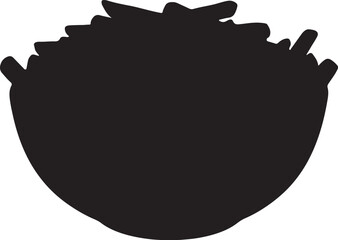 Black and White Bird Nest Silhouette for Graphic Design Projects