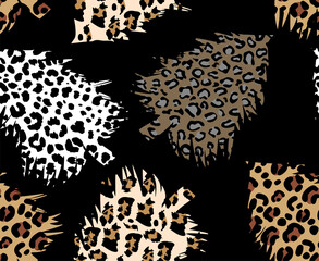abstract Christmas seamless pattern with creative leopard texture textile 