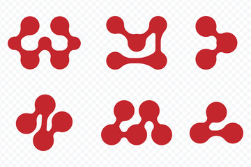 Metaballs isolated on a white background. Modern contemporary geometric shapes and elements. Vector illustration. 