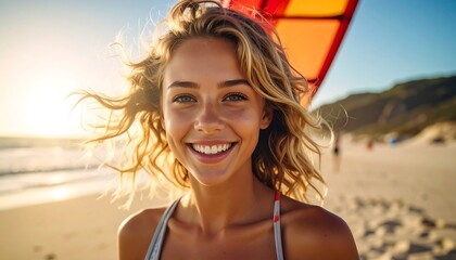 Radiant Smile - A Portrait of Joyful Beach Living.
