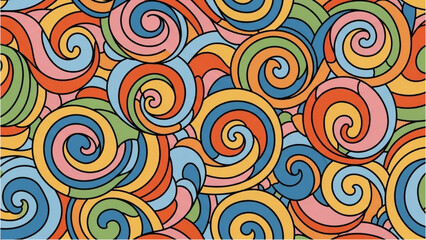 Retro Swirls Pattern A Psychedelic and Vibrant Abstract Design