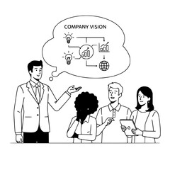 illustration, landingpage, business, team, vision, strategy, ideas, growth, global, meeting, collaboration, professionals, corporate, diverse, innovation, planning, goals, success, analytics, communic