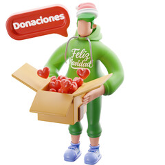 Person managing coins with a large payment card. 3D illustration.