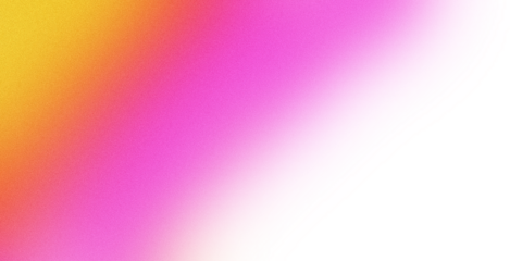 A soft, pixelated gradient transitions from yellow and orange to pink, fading into a clean white space.