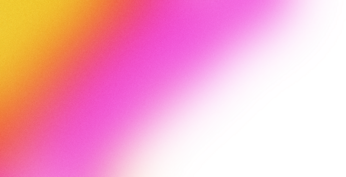 A soft, pixelated gradient transitions from yellow and orange to pink, fading into a clean white space.
