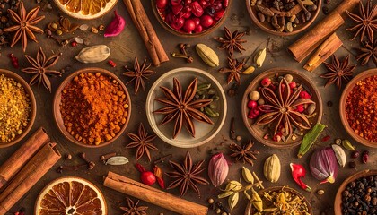 Aromatic Spices and Herbs - A Culinary Symphony of Flavors and Colors.