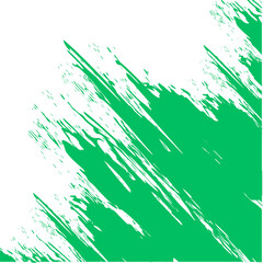 Vibrant emerald green paint strokes splash dynamically across a deep black canvas creating a modern, energetic abstract background perfect for bold design projects