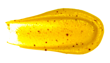 Mustard sauce with visible seeds creating a textured smear, perfect for culinary and food styling projects