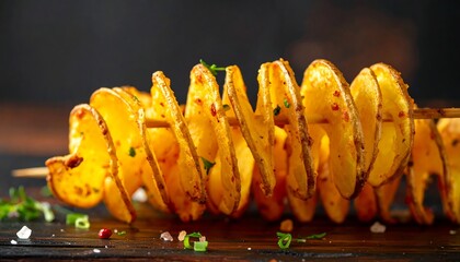 Crispy Spiral Potato Skewer - A Delicious and Fun Snack.