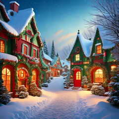 Snowy Alpine Christmas Snow Village