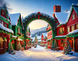 Snowy Alpine Christmas Snow Village