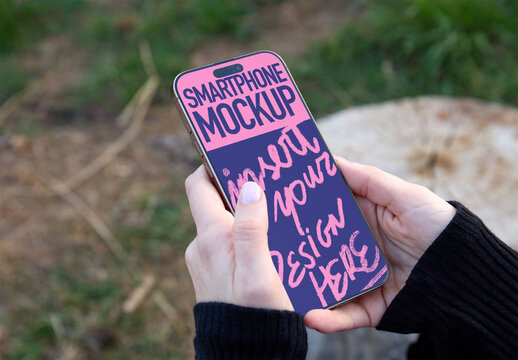 Hands Holding Smartphone 