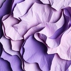 Soft Lavender Purple Paper Petals with Crumpled Textured Artistic Layered Background