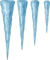 Vector watercolor illustration of icecicles
