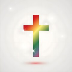 Obraz premium Colourful Crucifix with Subtle Christmas Theme