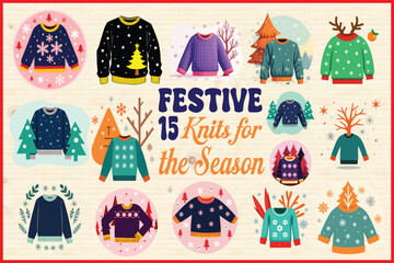 Festive holiday sweater collection for winter fun