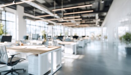 Modern Coworking Space With Modular White Desks And Ergonomic Furniture, Enhanced By Abundant Natural Light For A Productive Setting