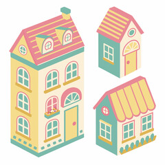 Maison Building Blocks Vector Set