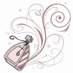 Abstract Perfume Splash Vector Background with Pastel Colors and Swirling Lines, Perfect for Cosmetic Advertisement Banners, Social Media Campaigns, and Website Headers.