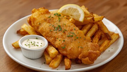 Golden Meal Composition. Crispy texture, warm colors, and sauce contrast creating visual harmony.