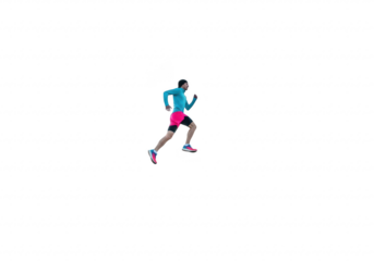 Athlete running isolated on transparent background