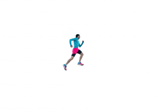 Athlete running isolated on transparent background