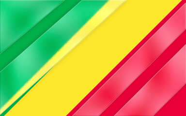 Abstract graphic composition featuring broad diagonal bands of vibrant green, sunny yellow, and rich red, creating a dynamic and modern visual impact. The color block design showcases