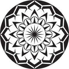 Black and white mandala design vector image