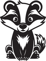Cute cartoon badger logo icon vector image