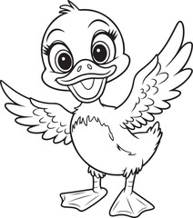 Cute cartoon duck vector image