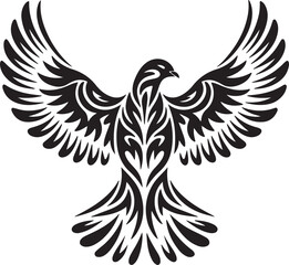 Phoenix vector with floating feathers