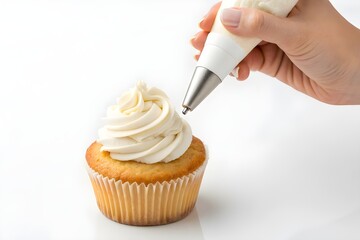 hand holding cupcake