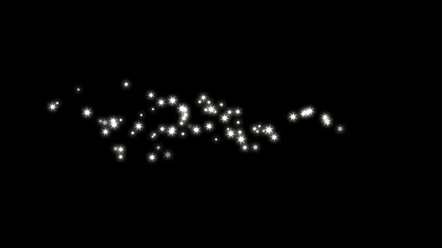 Twinkling glitter sparkle animation with shining fairy dust and glowing starlight trails, producing a magical shimmer burst and elegant sparkle effect overlay on a beautiful black screen background.