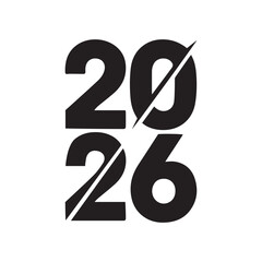 Modern Split Typography 2026 Design | Bold Minimal New Year Poster
