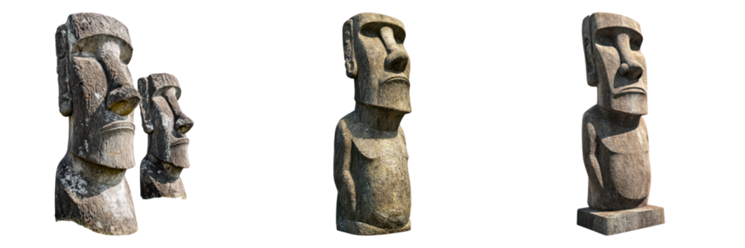 Iconic Moai statues standing majestically, a glimpse into a rich cultural heritage