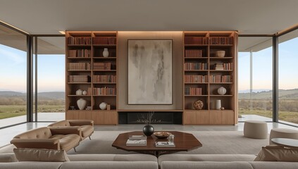 Serene Abode. A Harmonious Blend of Texture, Tone, and Tranquility An Indoor Sanctuary.