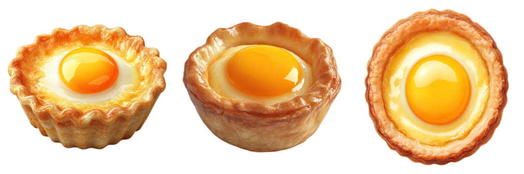Delicious egg tarts displayed beautifully for food lovers, showcasing their appetizing appearance and tempting appeal.