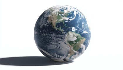 Fototapeta premium Earth'S Shadow On A White Canvas. The Beauty And Majesty Of Our Planet Showcased In A Minimalistic Way. A Stunning Display Of Nature'S Wonder.