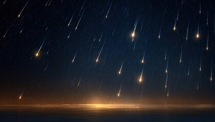 Awe-Inspiring Nighttime Event: Spectacular Meteor Shower Lights Up The Sky With Shooting Stars And Bright Meteorites Reaching Earth.