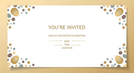 Elegant Easter Invitation Template Design with Eggs and Pastel C