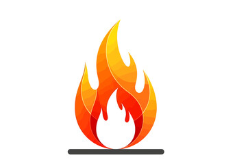 Fiery flame graphic isolated