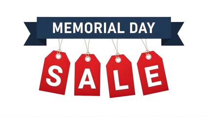 Memorial day sale event deals and discounts promotional advertising shopping holiday weekend special offers on transparent background