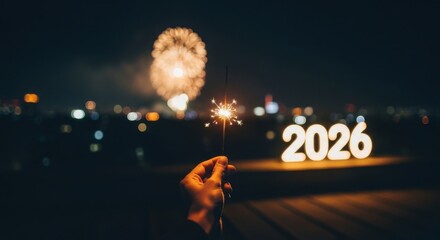 New year 2026 celebration sparkler