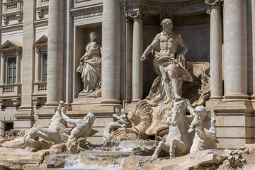 Obraz premium Fontanna di Trevi (wł. Fontana di Trevi) – najbardziej znana barokowa fontanna w Rzymie