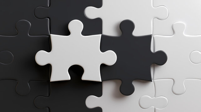 Captivating Minimalist Puzzle Piece Artwork: A Striking Visual Exploration of Simplicity and Symbolism